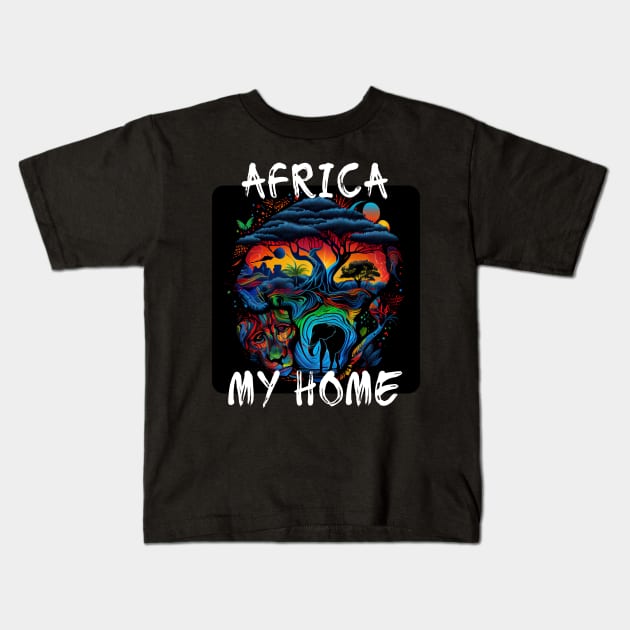 Africa, My Home 3 Kids T-Shirt by PD-Store